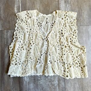 Cream applique vest